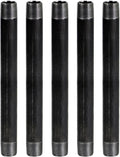 3/4 x 24 in Black Steel Pipe 5-Pack - Heavy Duty Pre Cut Threaded