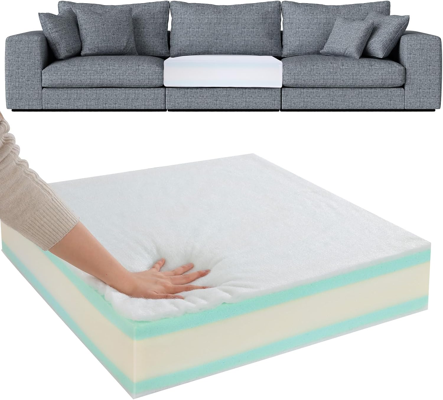 HOMBYS Memory Foam Couch Cushion Replacement for Ultimate Comfort