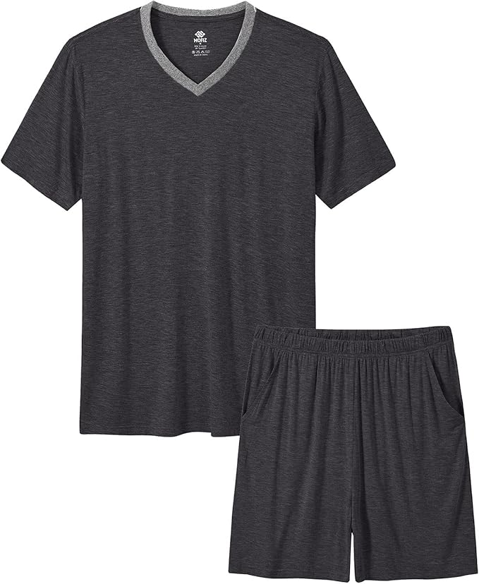 MoFiz Mens Pajama Sets Comfortable Lightweight Sleepwear Loungewear