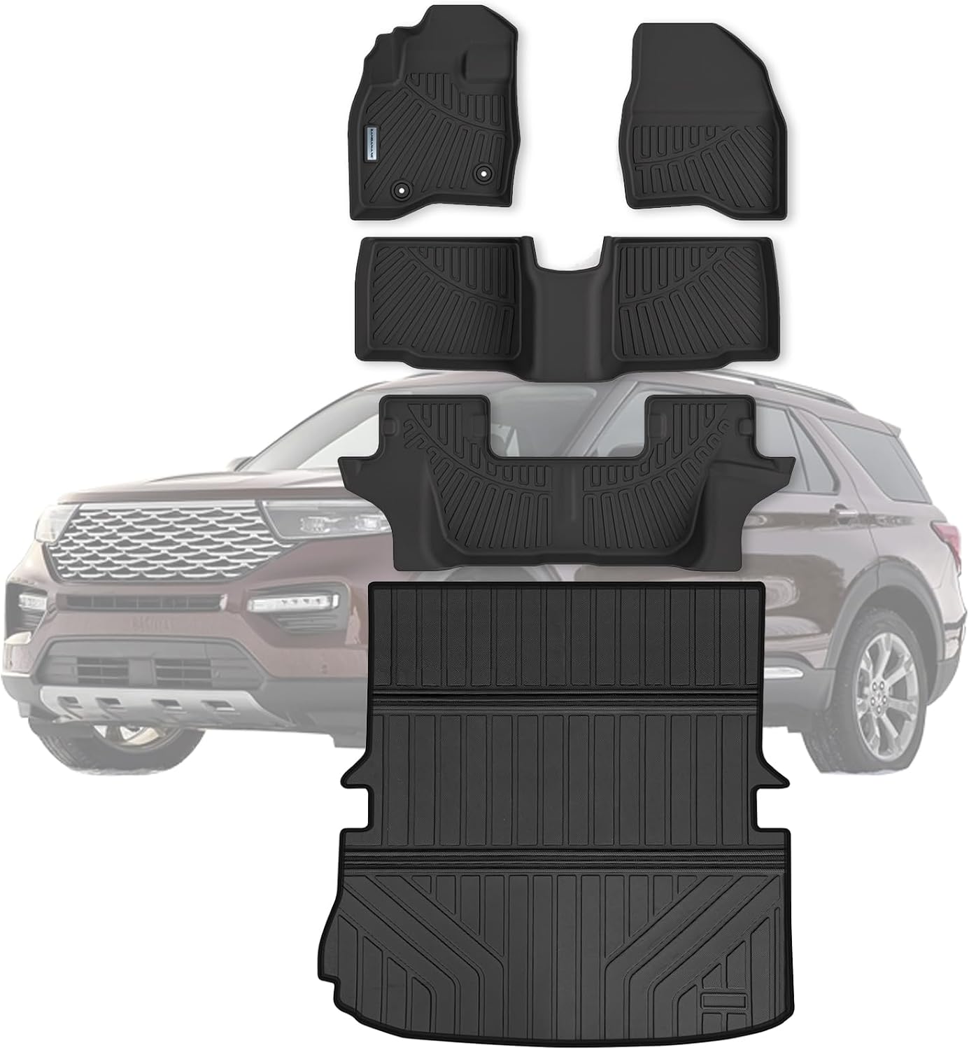 Custom Fit Floor Mats & Large Trunk Mat for Ford Explorer