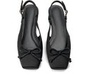 Women's Ballet Flats Slingbacks Square Toe Bow Satin (Style 1B9W)