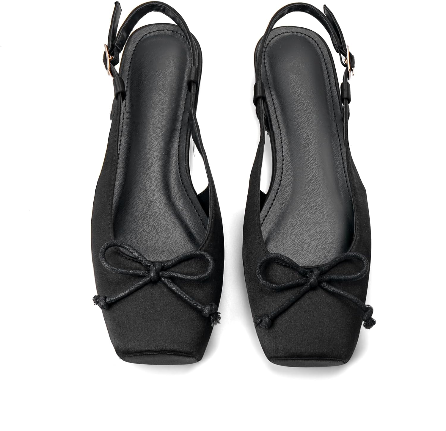 Women's Ballet Flats Slingbacks with Square Toe and Bow Design