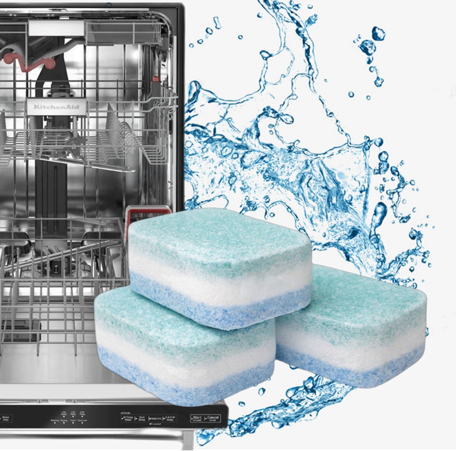 Powerful 18-Pack Dishwasher Cleaner Tablets - Removes Limescale & Odor!