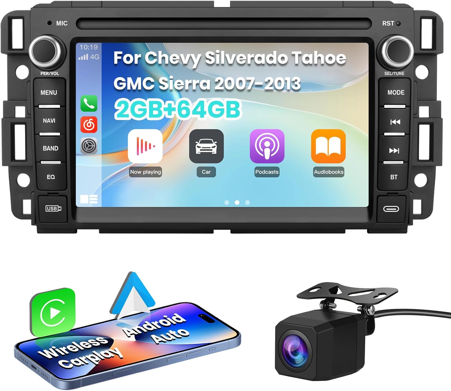 4 Core 64GB Car Stereo for Chevy Silverado with Backup Camera