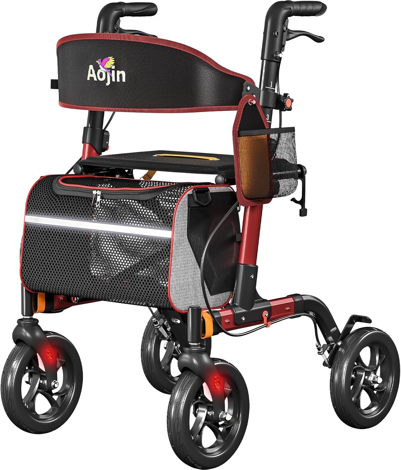 Walkers for Seniors with Seat, 350 lb Capacity, All-Terrain Wheels