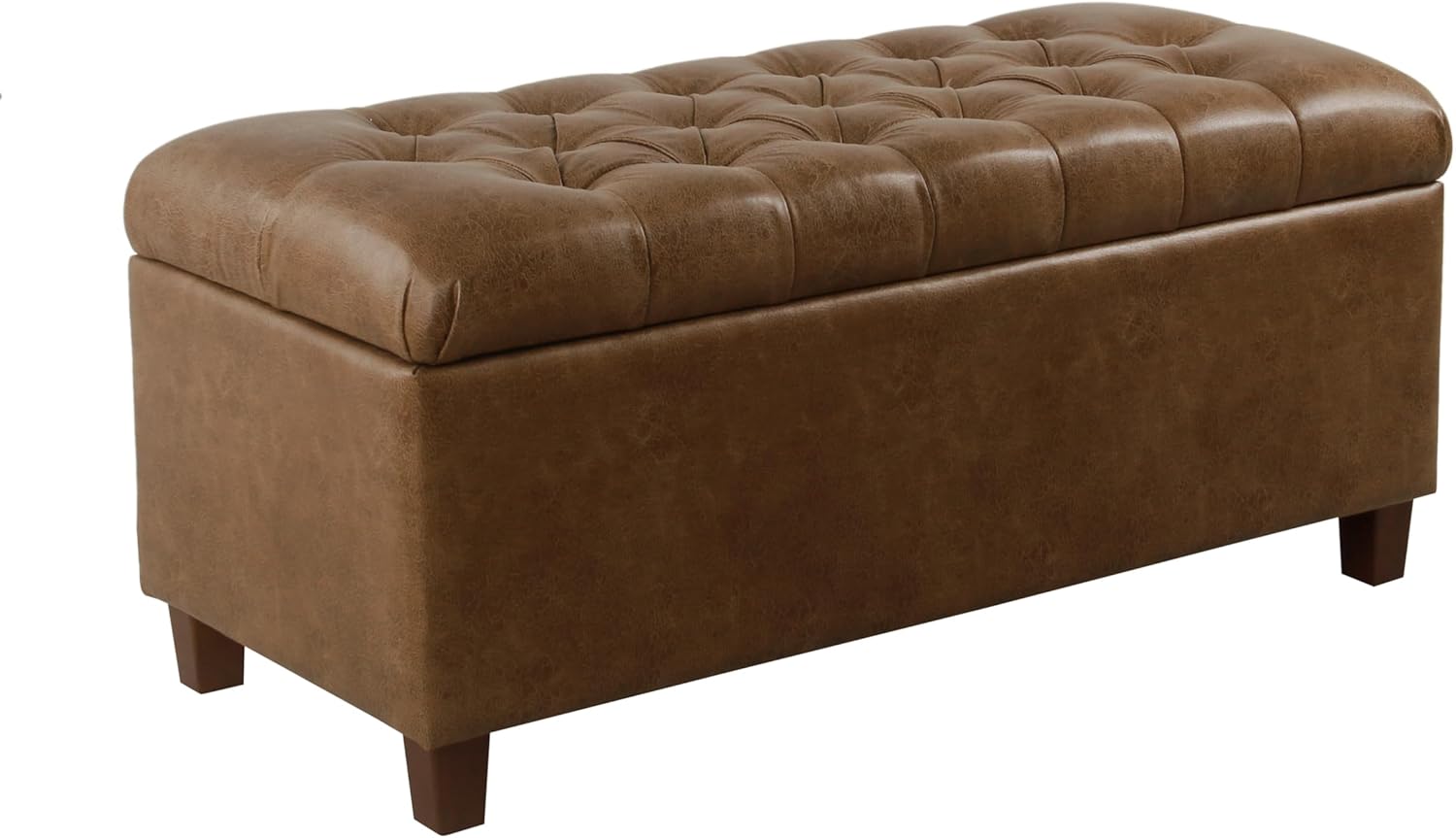 Stylish Button Tufted Storage Ottoman Bench for Living Room