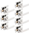 Gobrico 7 Pack Hall Closet Levers Square Passage Door Handles - Satin