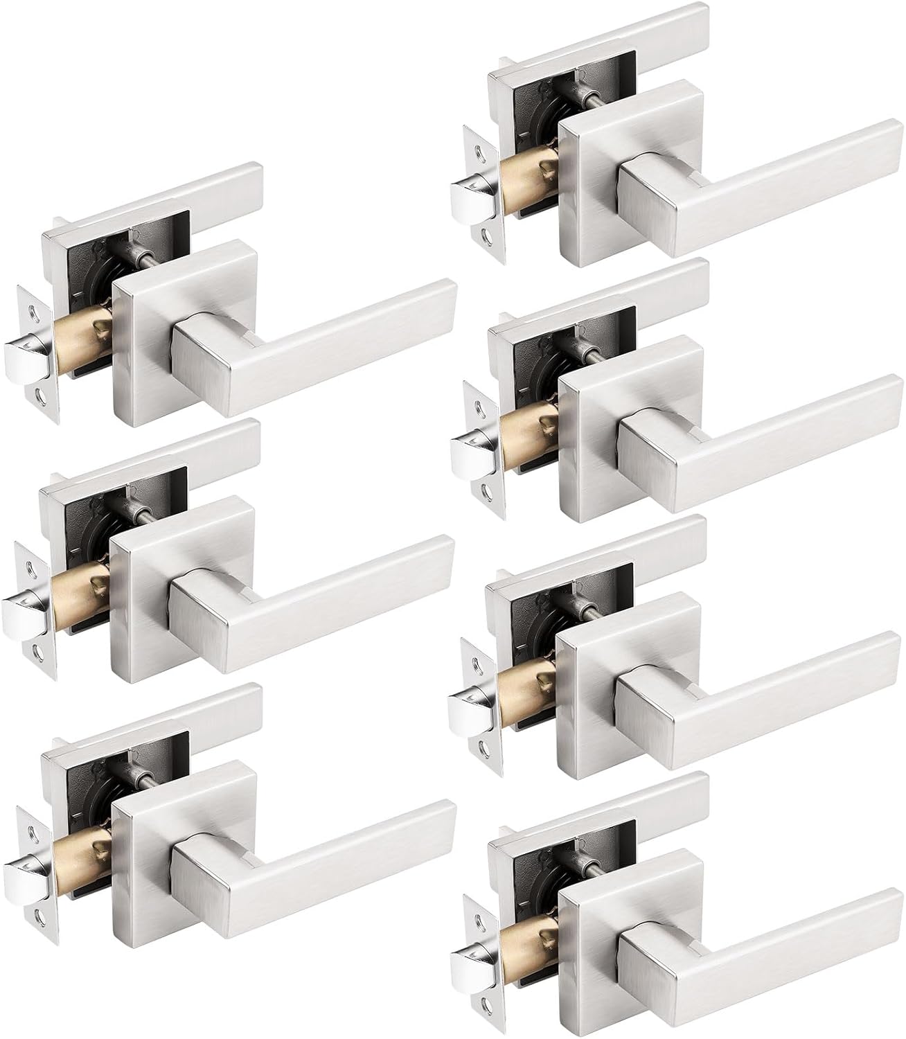 Gobrico 7 Pack Hall Closet Levers for Modern Interior Doors