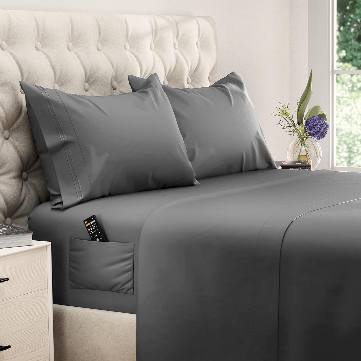 DREAMCARE Twin XL Sheet Sets - 4pc Cooling Sheets for Comfort