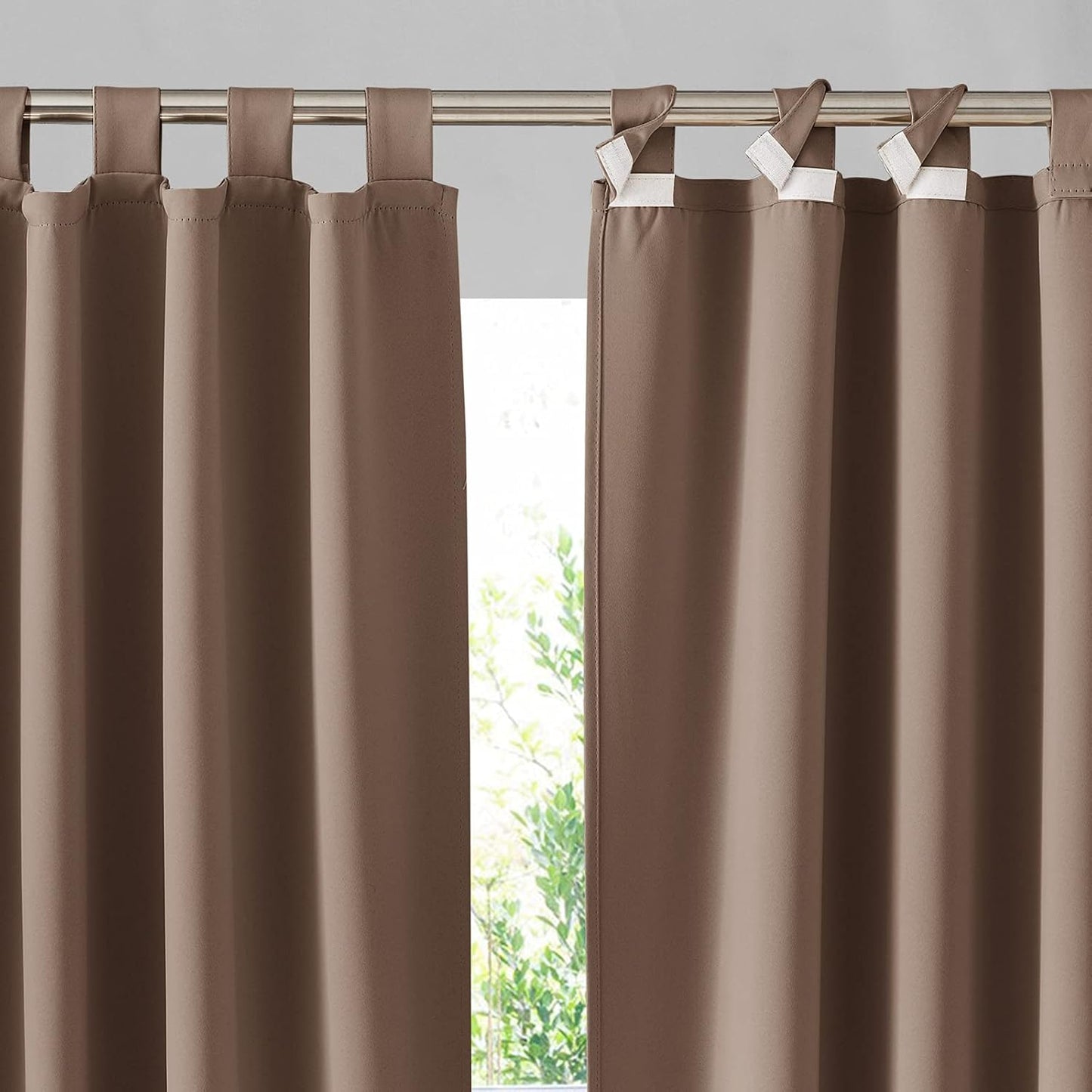 RYB HOME Outdoor Curtains for Patio Waterproof - Mocha 100x95
