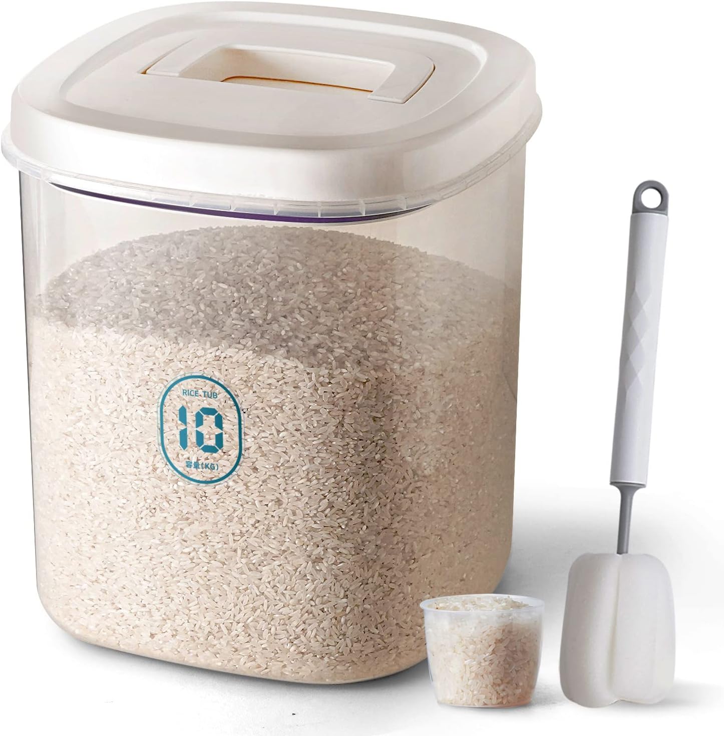 Rice Container 25 lbs Dispenser for Kitchen Pantry Organization