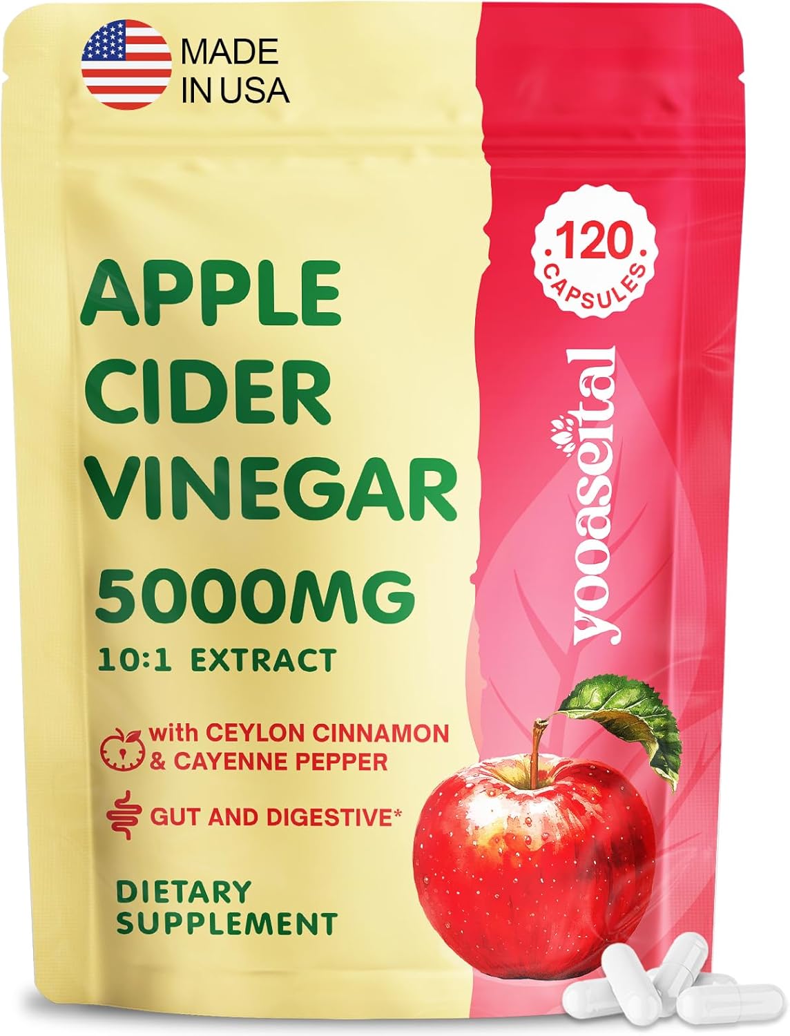 5000mg ACV Capsules for Diet & Detox