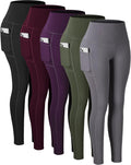CHRLEISURE Leggings with Pockets for Women - High Waisted Tummy go