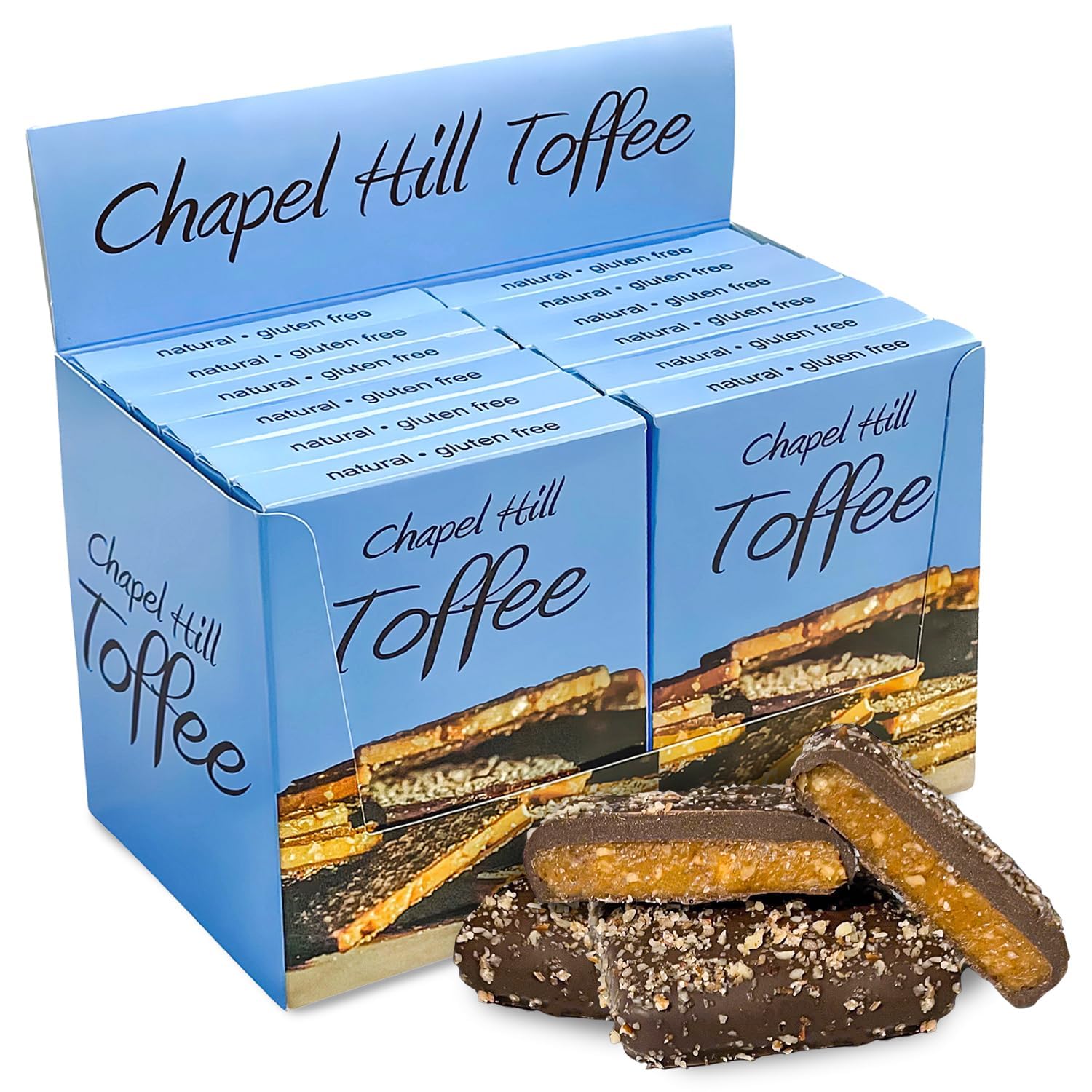 Chapel Hill Toffee Dark Chocolate Covered Pecan Toffee Squares