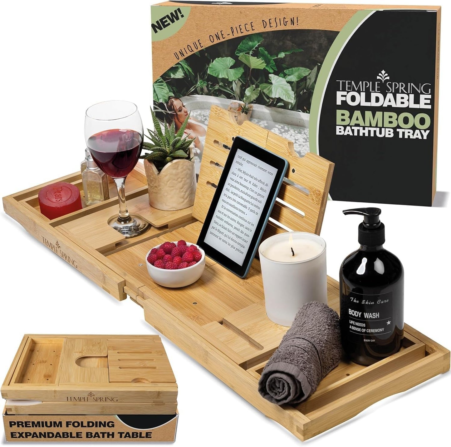 Unique Bamboo Bathtub Tray for Spa-Like Relaxation Experience