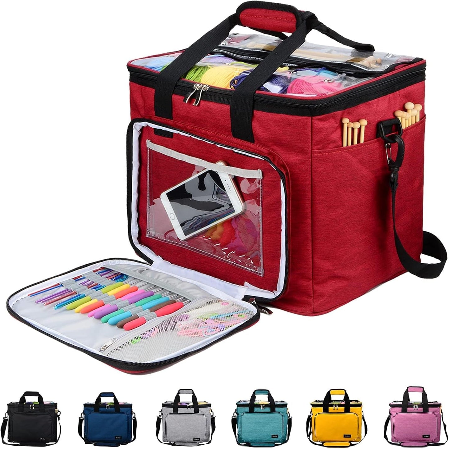 Hoshin Knitting Bag for Yarn Storage - High Capacity Organizer