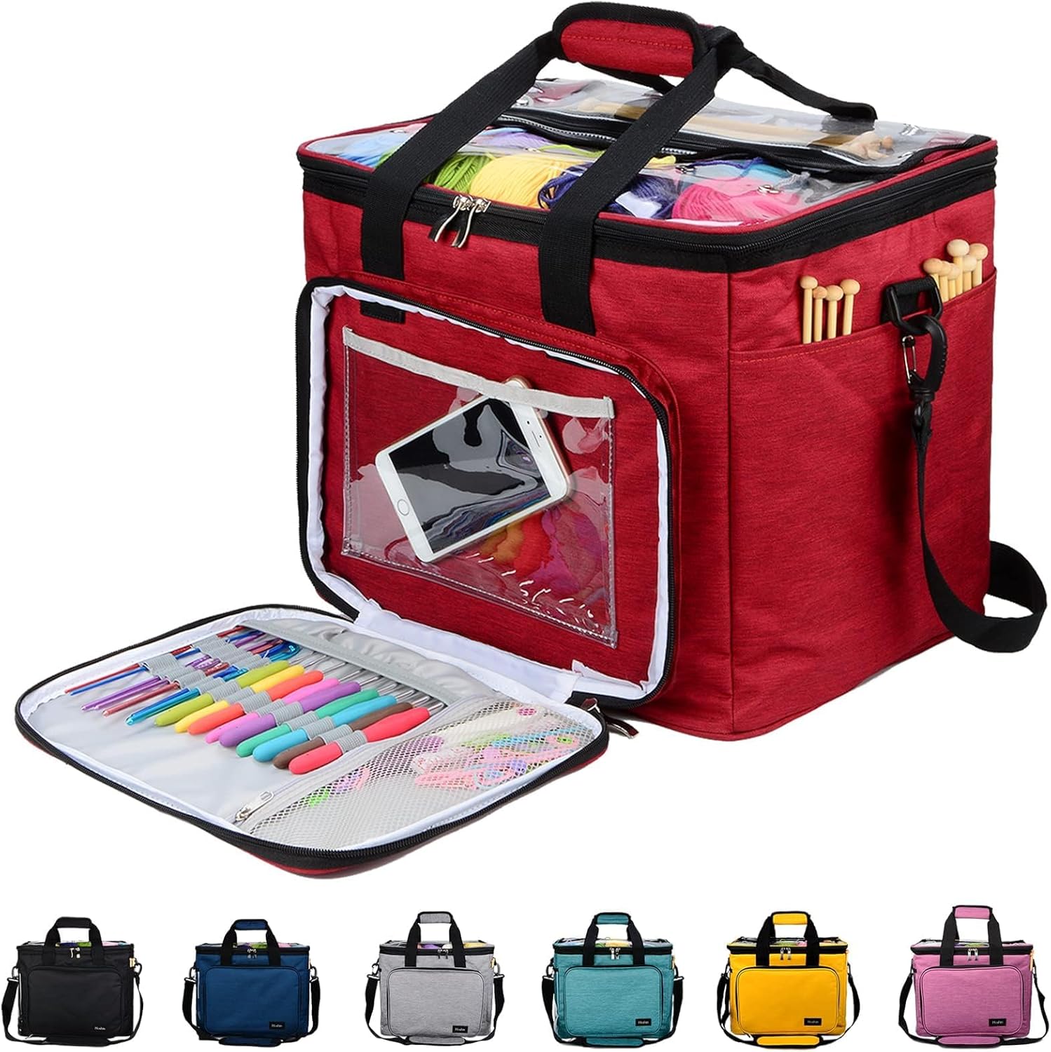 Hoshin Knitting Bag for Yarn Storage - High Capacity Organizer
