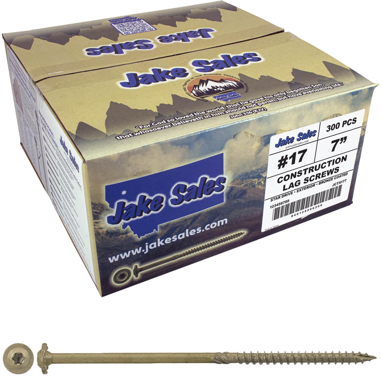 Jake Sales Construction Lag Screw with Torx Drive for Heavy Duty Use