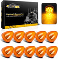 Partsam 10Pcs 2 in Amber 9LED Side Marker Lights - Bright, Affordable