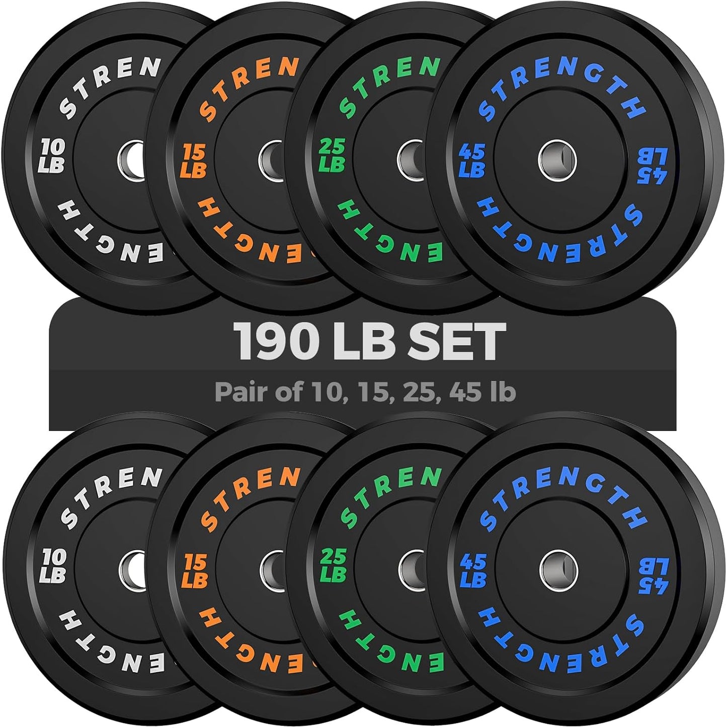Olympic Rubber Bumper Weight Set for Home Gym Strength Training