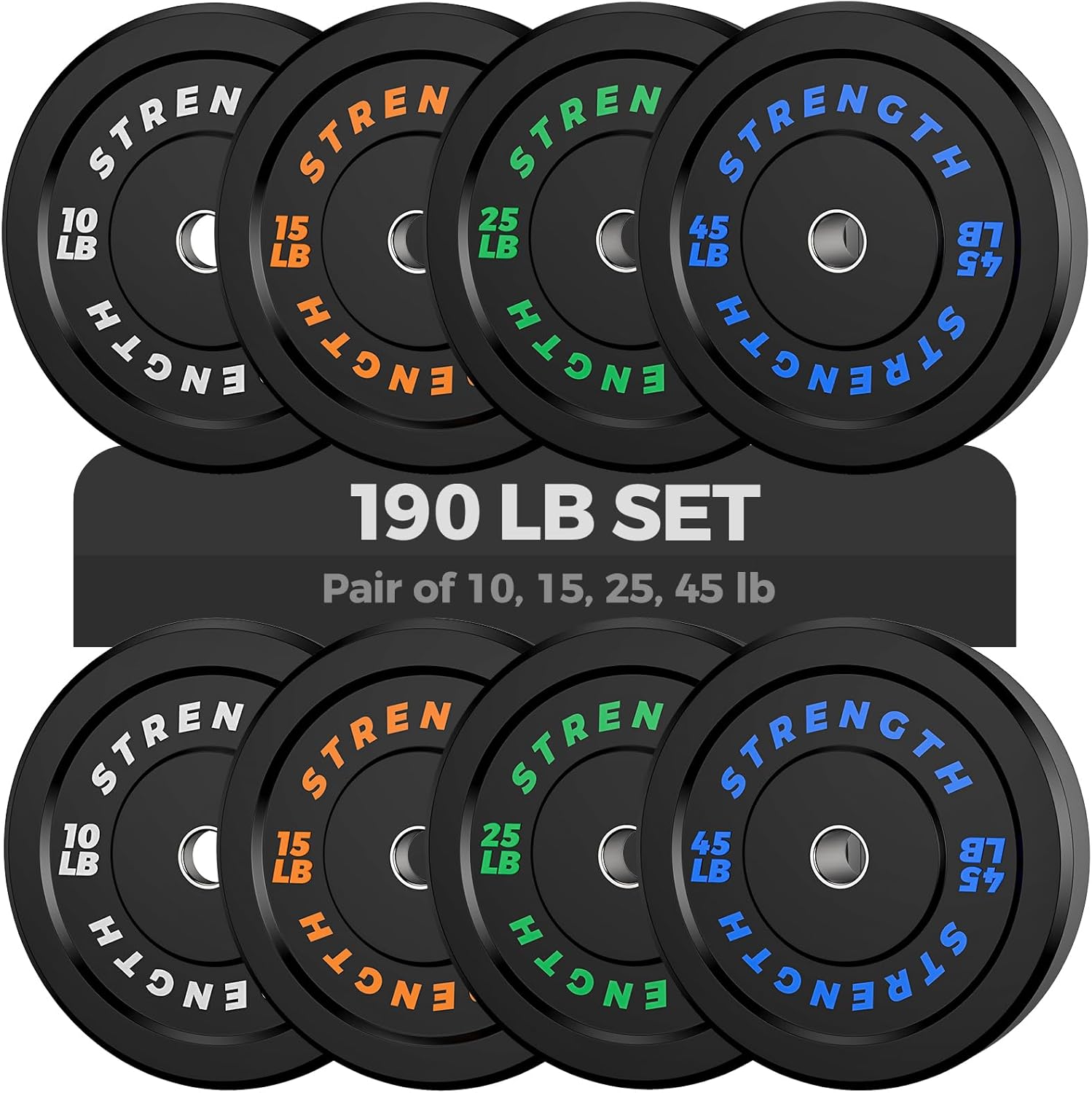 Olympic Rubber Bumper Weight Set for Home Gym Strength Training