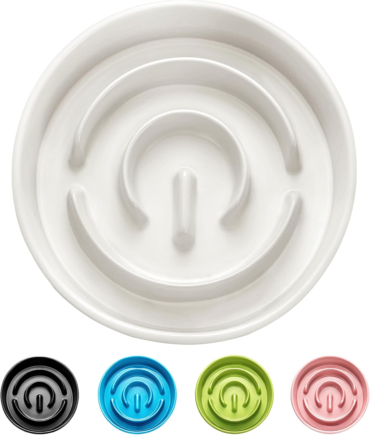 Ceramic Slow Feeder Bowls for Large Dogs, 3.0 Cups Capacity