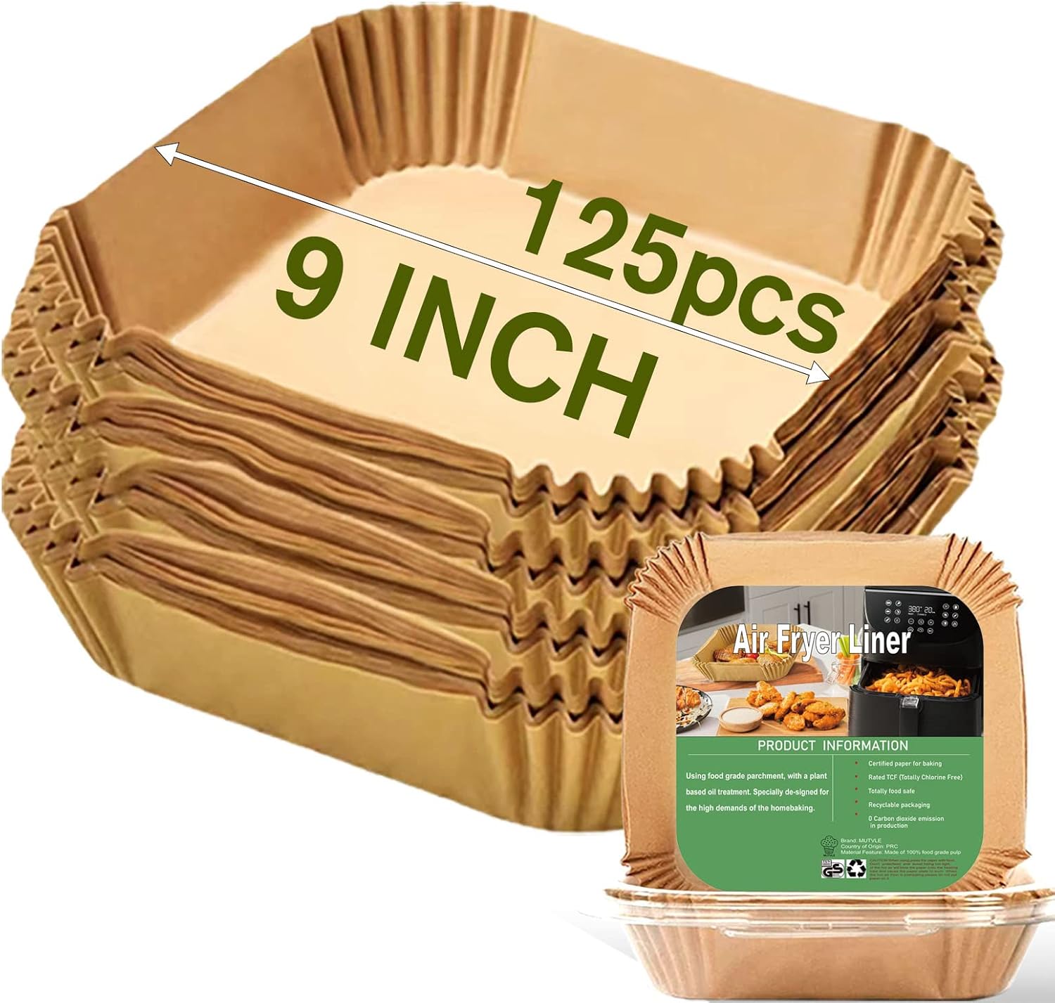 125 Large Air Fryer Liners: Oil-Proof & Water-Proof
