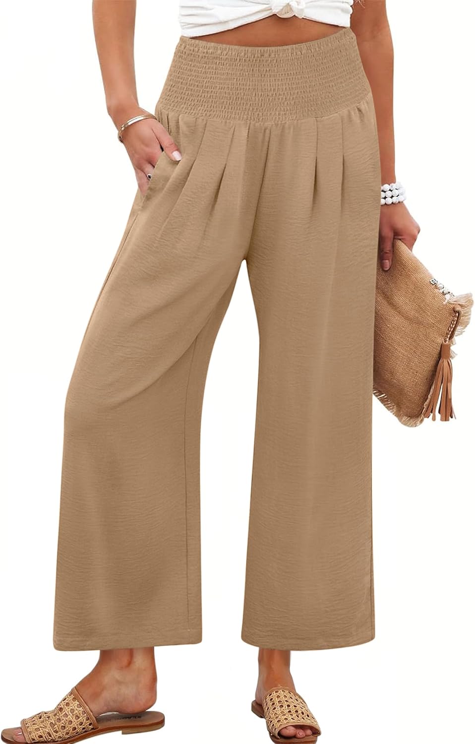 Wide Leg High Waisted Palazzo Pants for Summer Comfort