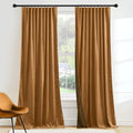 Luxurious Bronze Velvet Curtain Panels 52in x 96in - Thermal Privacy