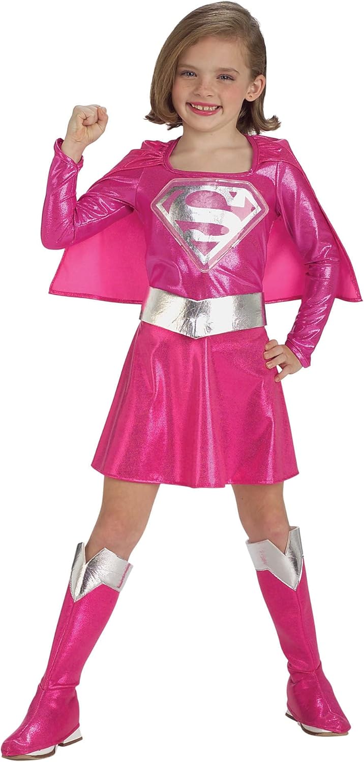 Supergirl Costume Dress for Kids - Officially Licensed Pink Outfit