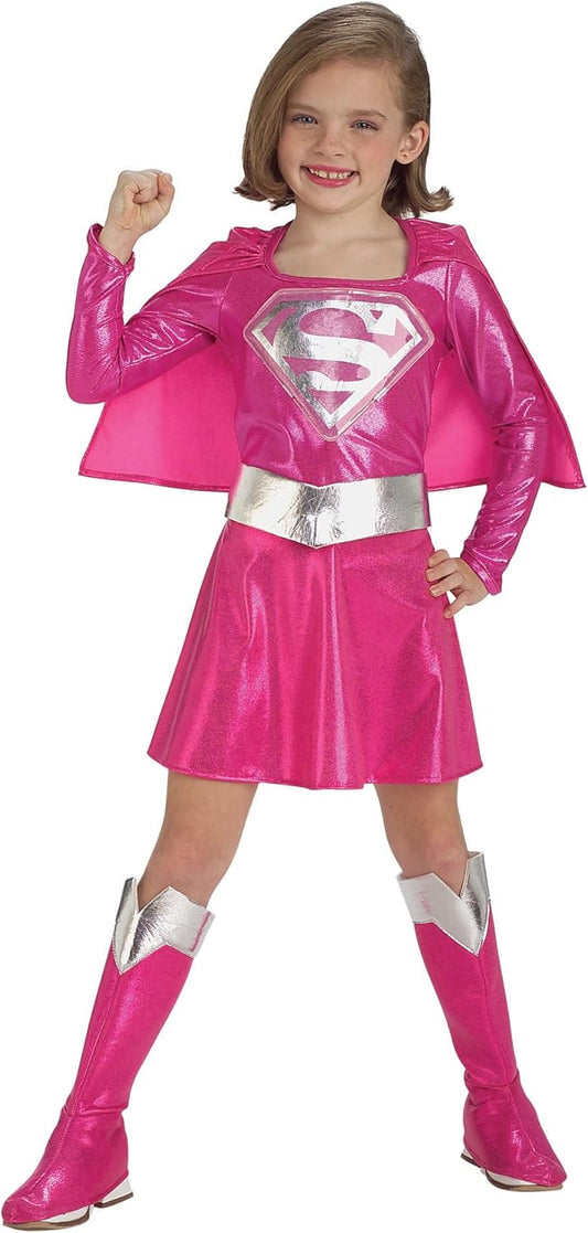 Supergirl Costume Dress for Kids - Officially Licensed Pink Outfit