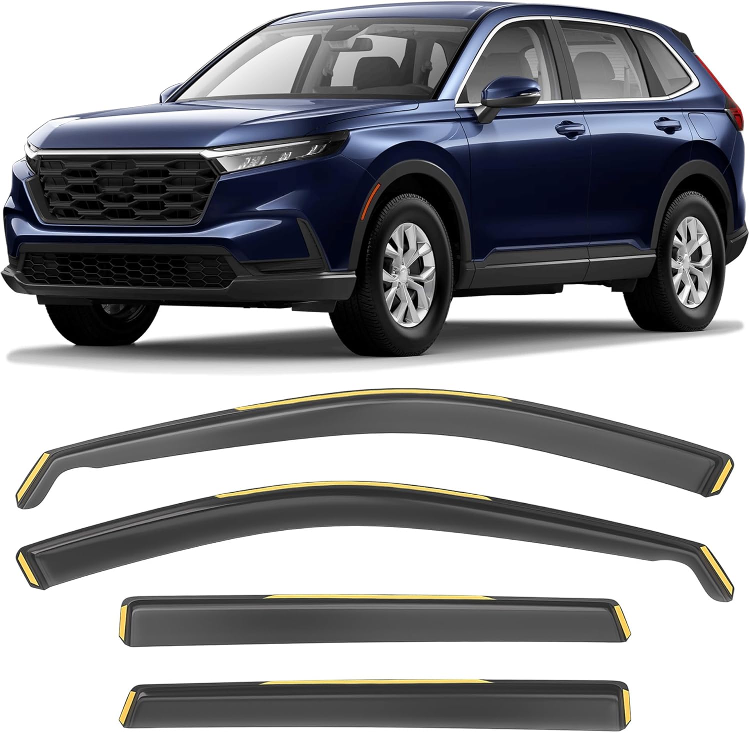 Shatterproof in-Channel Window Rain Guards for Honda CRV 2023-2024