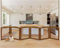 Extra Wide Wooden Freestanding Dog Gate - Foldable Safety Barrier