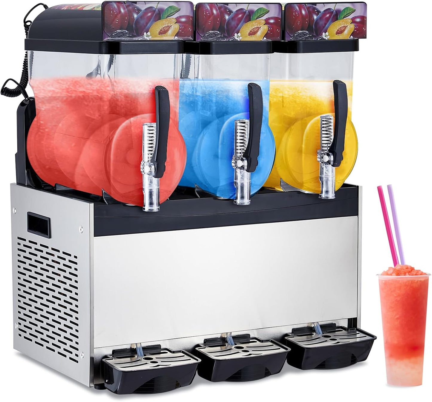 Premium 15L3 Frozen Drink Maker, Stainless Steel, 860W - Perfect for Home & Restaurant Use!