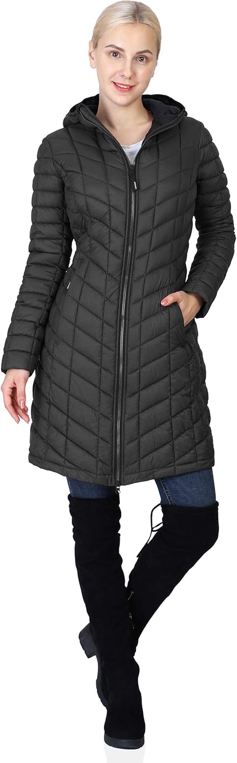 Outdoor Ventures Women's Maryan Hooded Ultra Lightweight Puffer Coat
