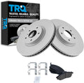 TRQ Front Ceramic Disc Brake Pads & G-Coated Rotors Kit - Quiet