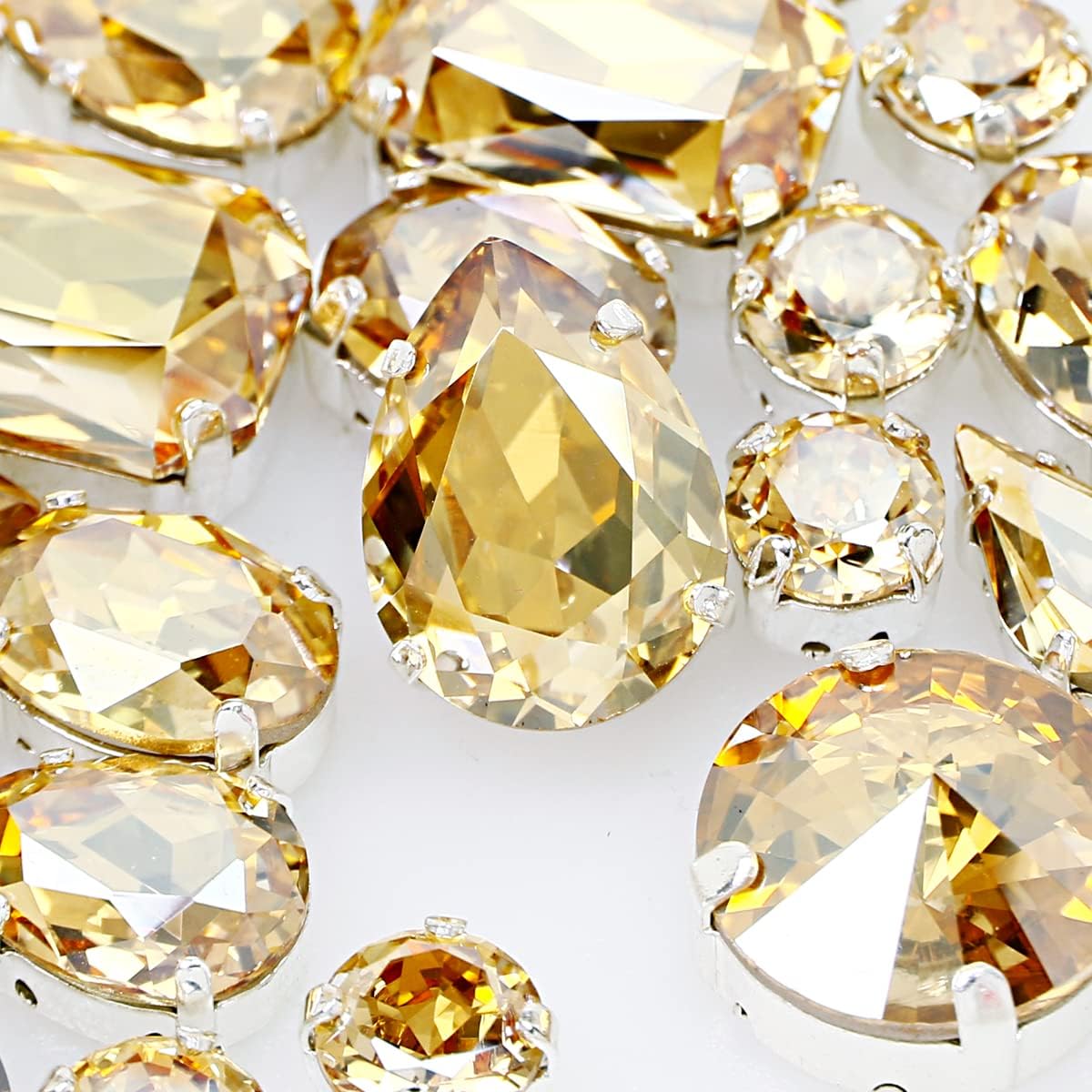 Sew On Rhinestones for Jewelry Making and DIY Crafts - 82pcs