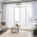 White Sheer Curtains 108 in Long Pinch Pleated Sheers - Light