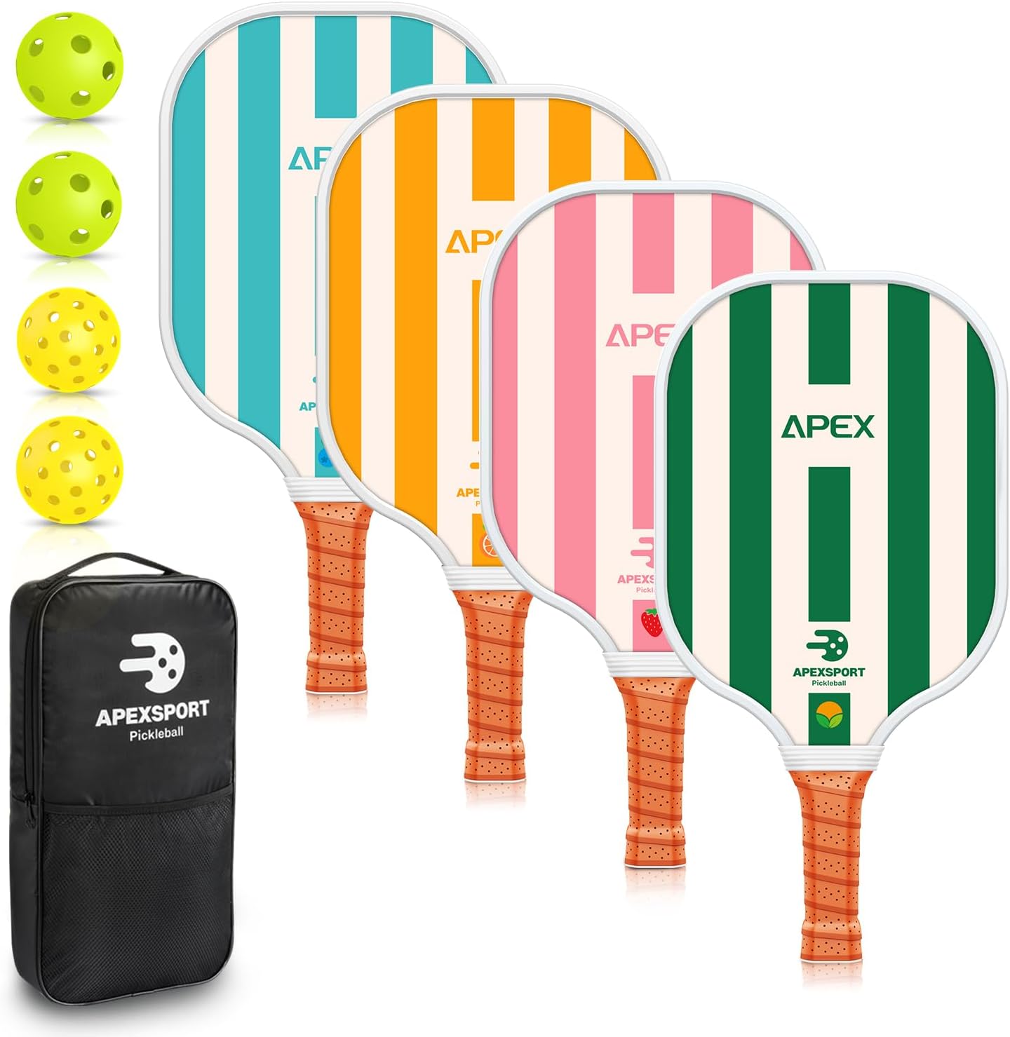 Pickleball Paddles Set of 4 with Sling Bag for All Skill Levels