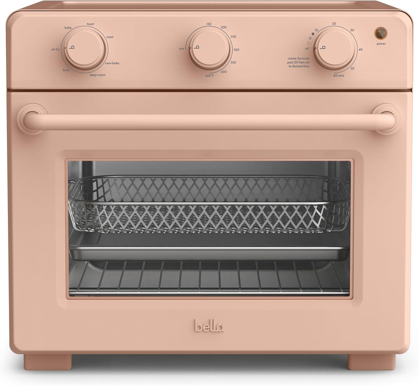 BELLA Air Fry Toaster Oven: 7 Preset Options, Easy Clean, 1700W, Blossom