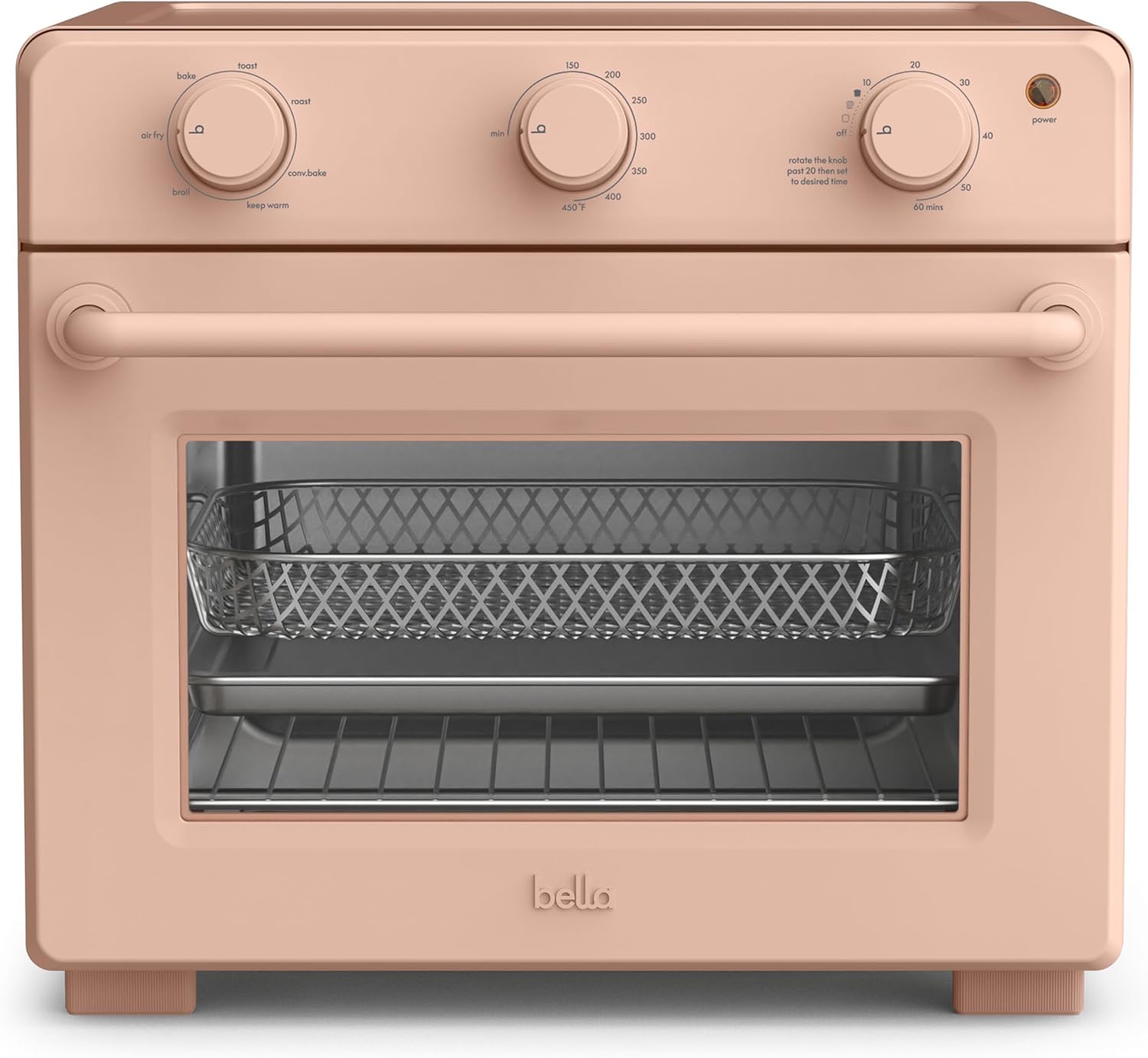 BELLA Air Fry Toaster Oven: 7 Preset Options, Easy Clean, 1700W, Blossom