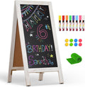 A-Frame Double-Sided Magnetic Chalkboard 40x20 in - Rustic Pine Sign