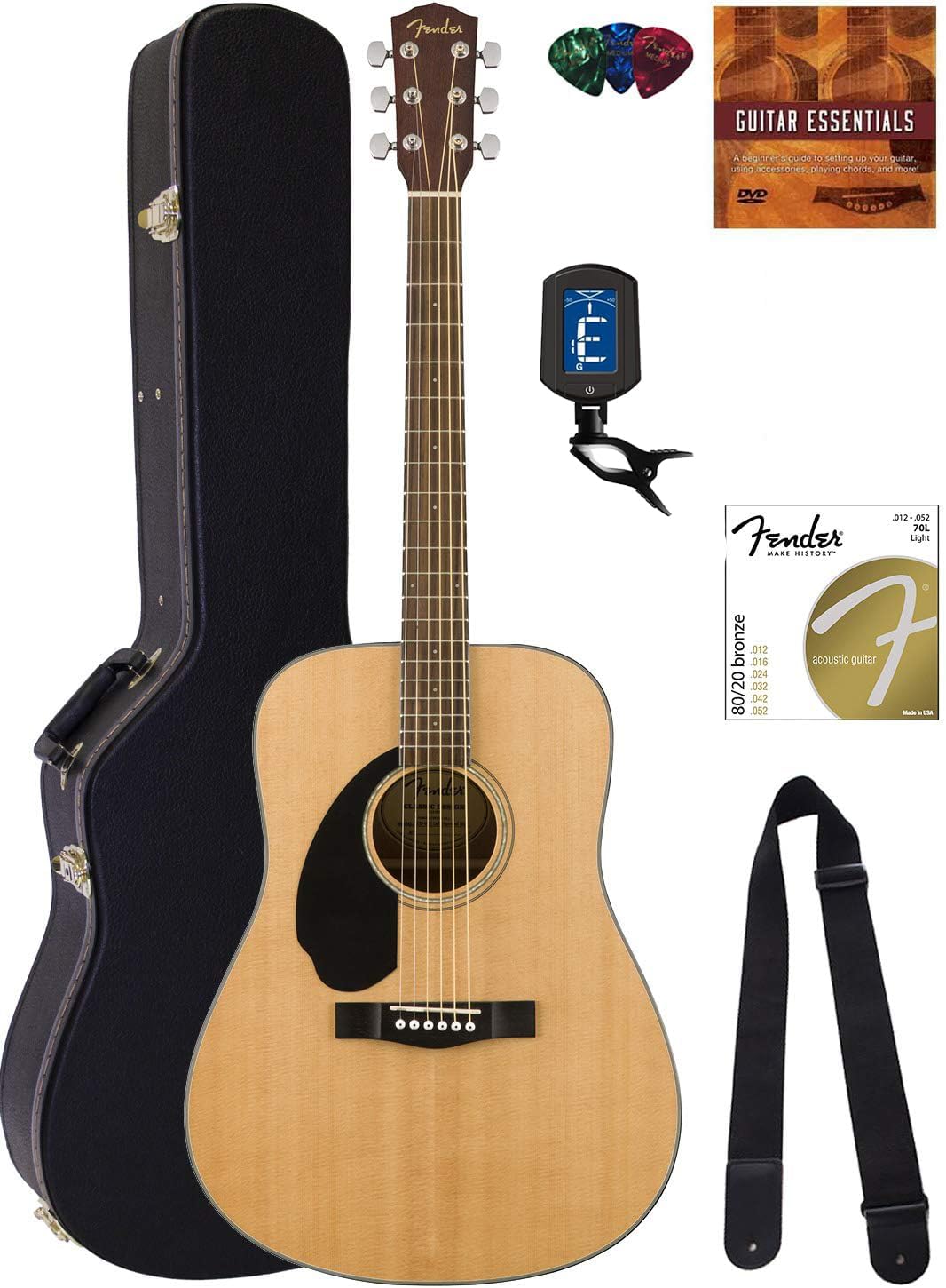 Fender Left-Handed Dreadnought Guitar Bundle