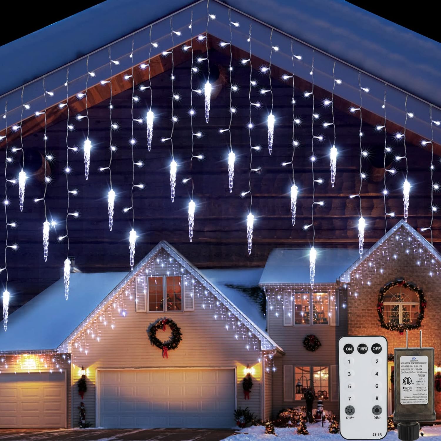 Icicle Lights Outdoor 33 FT 400 LED Christmas Lights for Decor