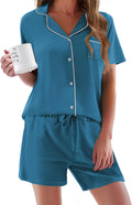 Ekouaer Pajamas Set for Women Short Sleeve Two-Piece Sleepwear