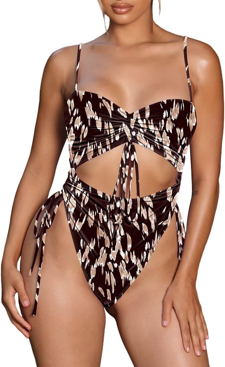 Viottiset Women's Cut Out Drawstring One Piece Swimsuit Review