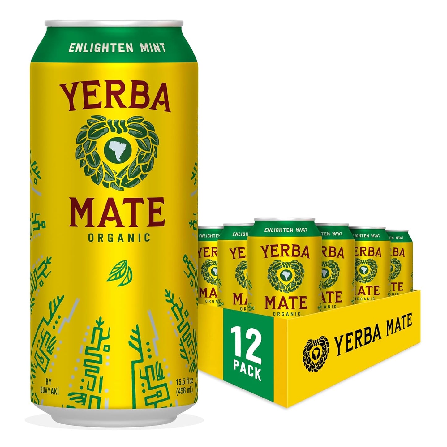 Guayaki Yerba Mate Enlighten Mint Energy Drink, 150mg Caffeine