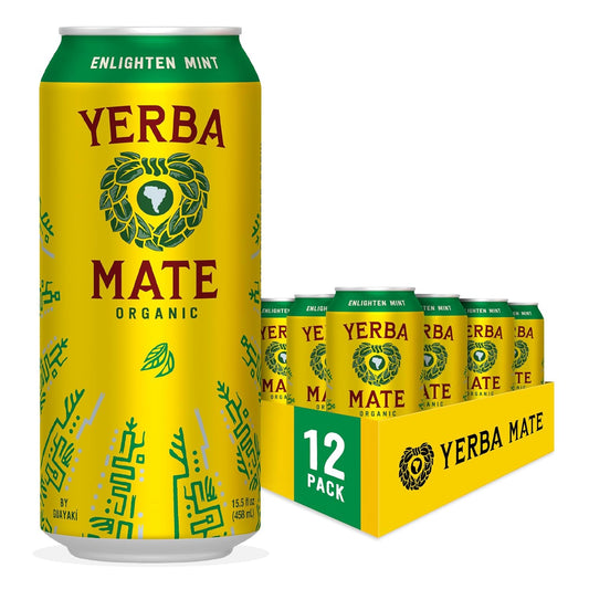 Guayaki Yerba Mate Enlighten Mint Energy Drink, 150mg Caffeine