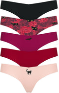 Victoria's Secret Women's No Show Thong Underwear Multi Pack - 5-Pack