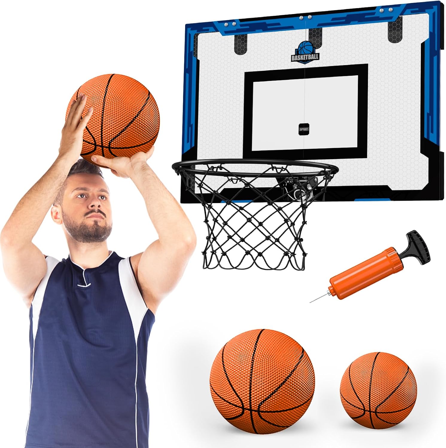 24 x 16 Large Basketball Hoop Indoor for Adults and Kids Fun
